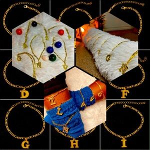 18k GOLD UNISEX INITIAL ANKLETS